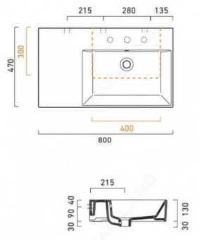 КЕРАМИЧЕСКАЯ РАКОВИНА 80 СМ CATALANO PREMIUM (180DVP00)