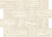 ATLAS CONCORDE MARVEL TRAVERTINE WHITE MOSAICO BASKETWEAVE MATTE 350X470