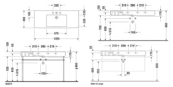 КЕРАМИЧЕСКАЯ РАКОВИНА 125 СМ DURAVIT VERO (0329120041)