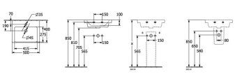 РАКОВИНА 50Х40 VILLEROY&BOCH SUBWAY 3.0, STONE WHITE (4370FFRW)