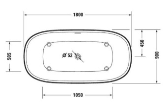 ВАННА КАМЕННАЯ DURAVIT ZENCHA 180Х90 СМ, БЕЛАЯ (700463000000000)