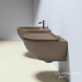 ПОДВЕСНОЙ БЕЗОБОДКОВЫЙ УНИТАЗ CATALANO SFERA NEWFLUSH, КОРИЧНЕВЫЙ (1VSF54RMS)