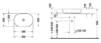 КЕРАМИЧЕСКАЯ РАКОВИНА 60 СМ DURAVIT LUV (0379600000)