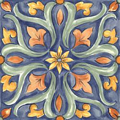 RAGNO AMURI DECORO MAIOLICA TAPPETO 4 GLOSSY RC8K 20X20