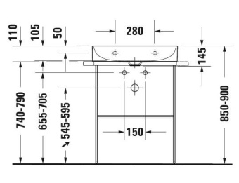 РАКОВИНА 60Х40 СМ DURAVIT DURASQUARE, БЕЛЫЙ (2356600041)