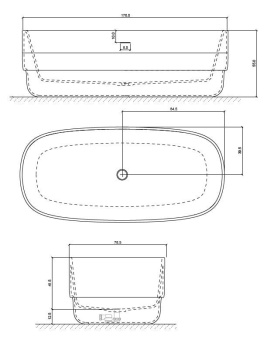 ВАННА КАМЕННАЯ EX.T RIBBON 170X78 СМ (EXVARIBBON)