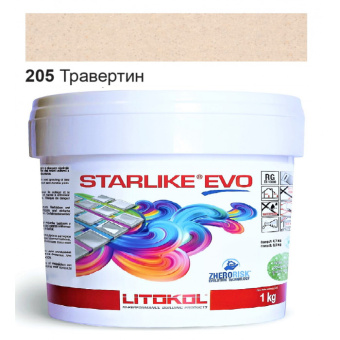 ЭПОКСИДНАЯ ЗАТИРКА LITOKOL STARLIKE EVO 205 ТРАВЕРТИН 1 КГ (STEVOTRV0001)