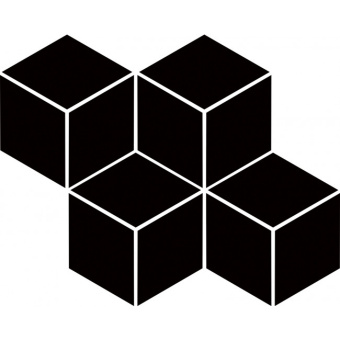 PARADYZ UNIWERSALNA MOZAIKA HEKSAGON RHOMBUS PRASOWANA NERO 20,4X23,8