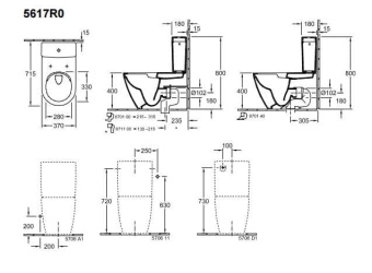 УНИТАЗ-КОМПАКТ VILLEROY&BOCH SUBWAY 2.0 DIRECTFLUSH, CERAMICPLUS (5617R0R1)