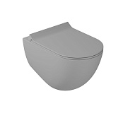 ПОДВЕСНОЙ БЕЗОБОДКОВЫЙ УНИТАЗ GALASSIA DREAM С КРЫШКОЙ SOFT CLOSE, СЕРЫЙ МАТОВЫЙ (7317GM+7314GM)