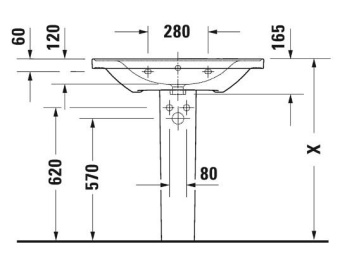 РАКОВИНА 80Х48СМ DURAVIT D-NEO, БЕЛЫЙ (2367800000)