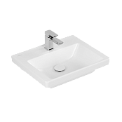 РАКОВИНА 50Х40 VILLEROY&BOCH SUBWAY 3.0, STONE WHITE (4370FGRW)