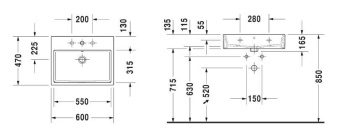 КЕРАМИЧЕСКАЯ РАКОВИНА 60 СМ DURAVIT VERO AIR (2350600027)